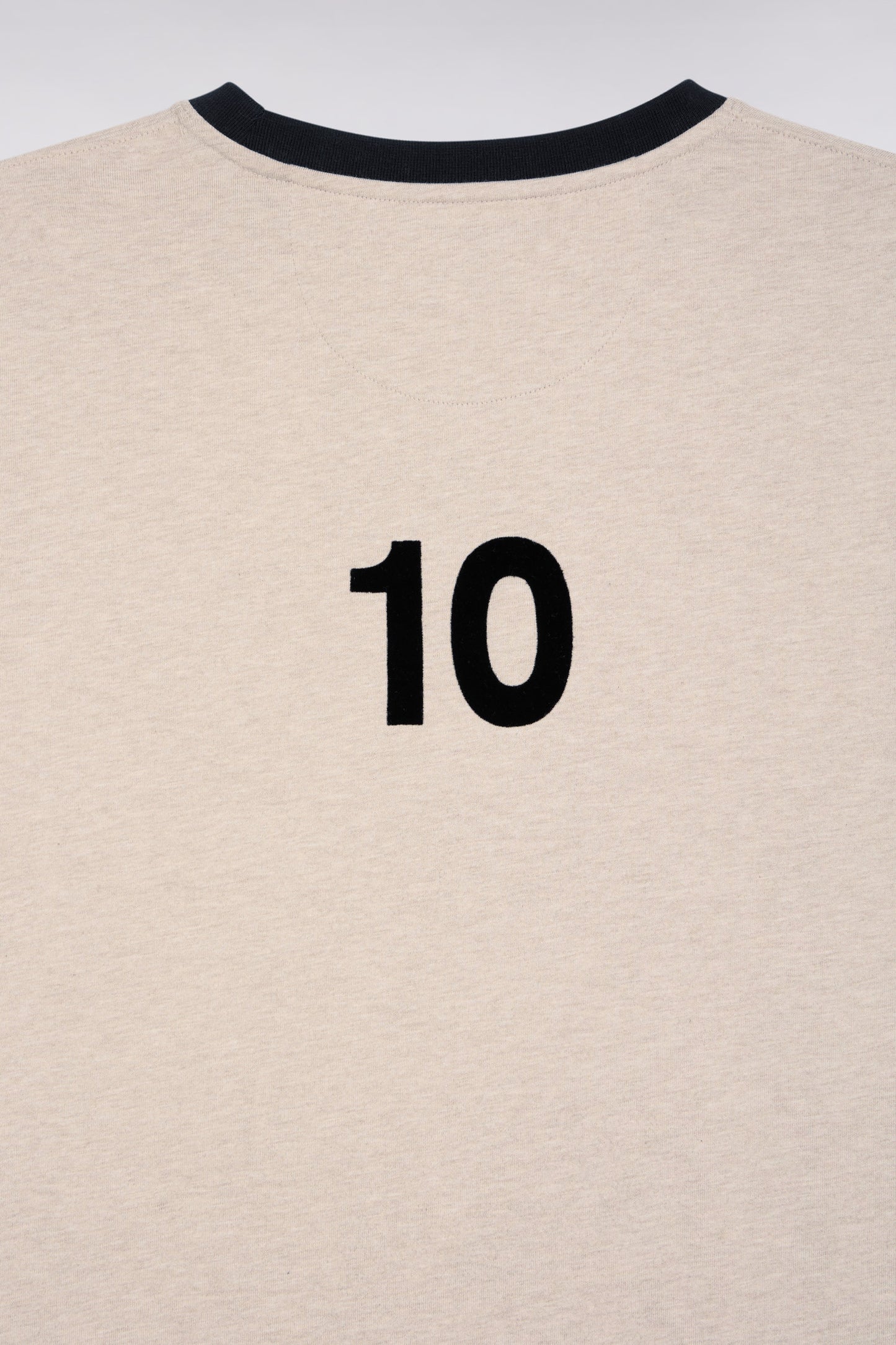 T-shirt à manches courtes en coton beige et marine Nouvelle Zélande