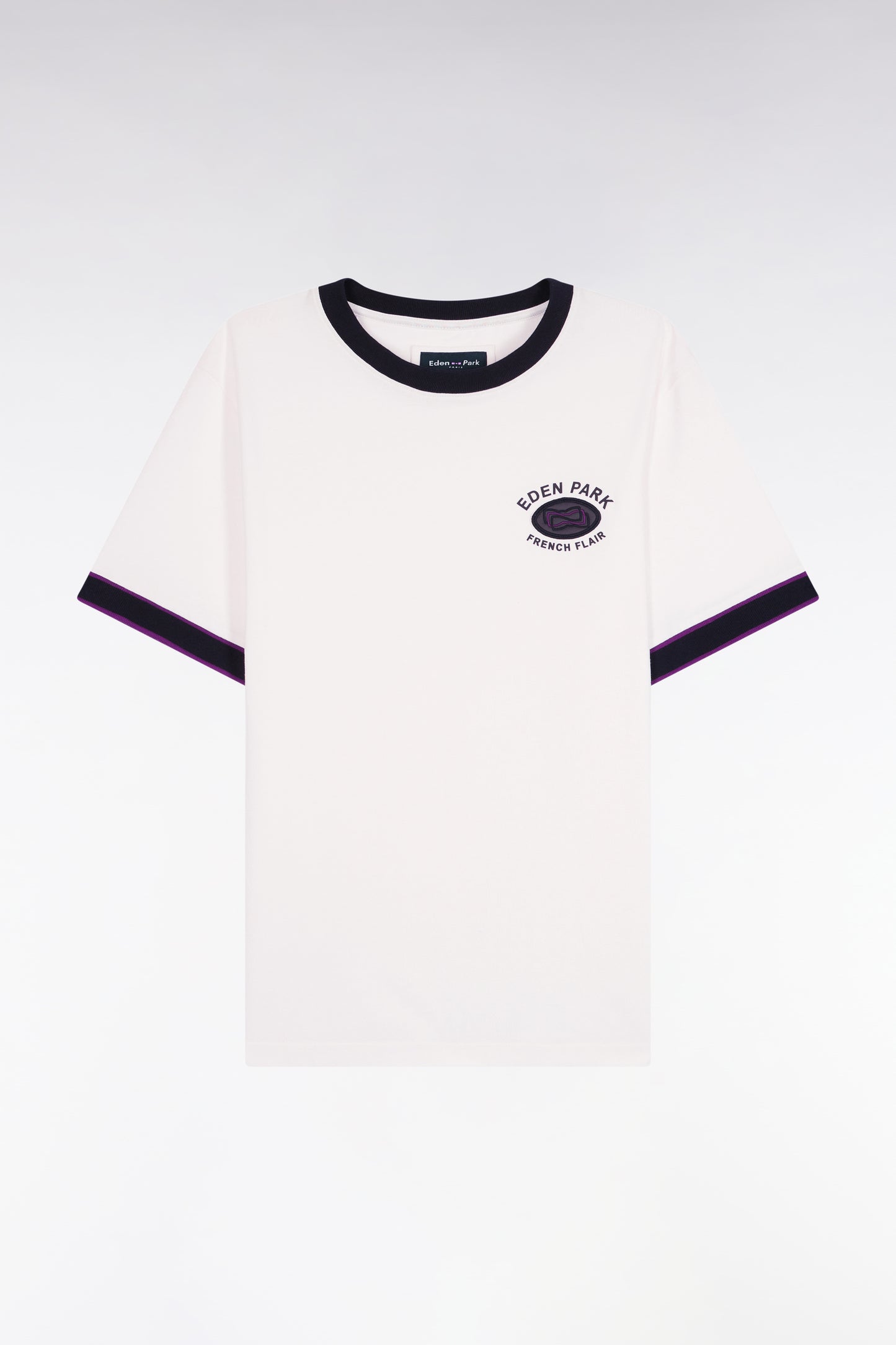 T-shirt à manches courtes en coton blanc Eden Park French Flair