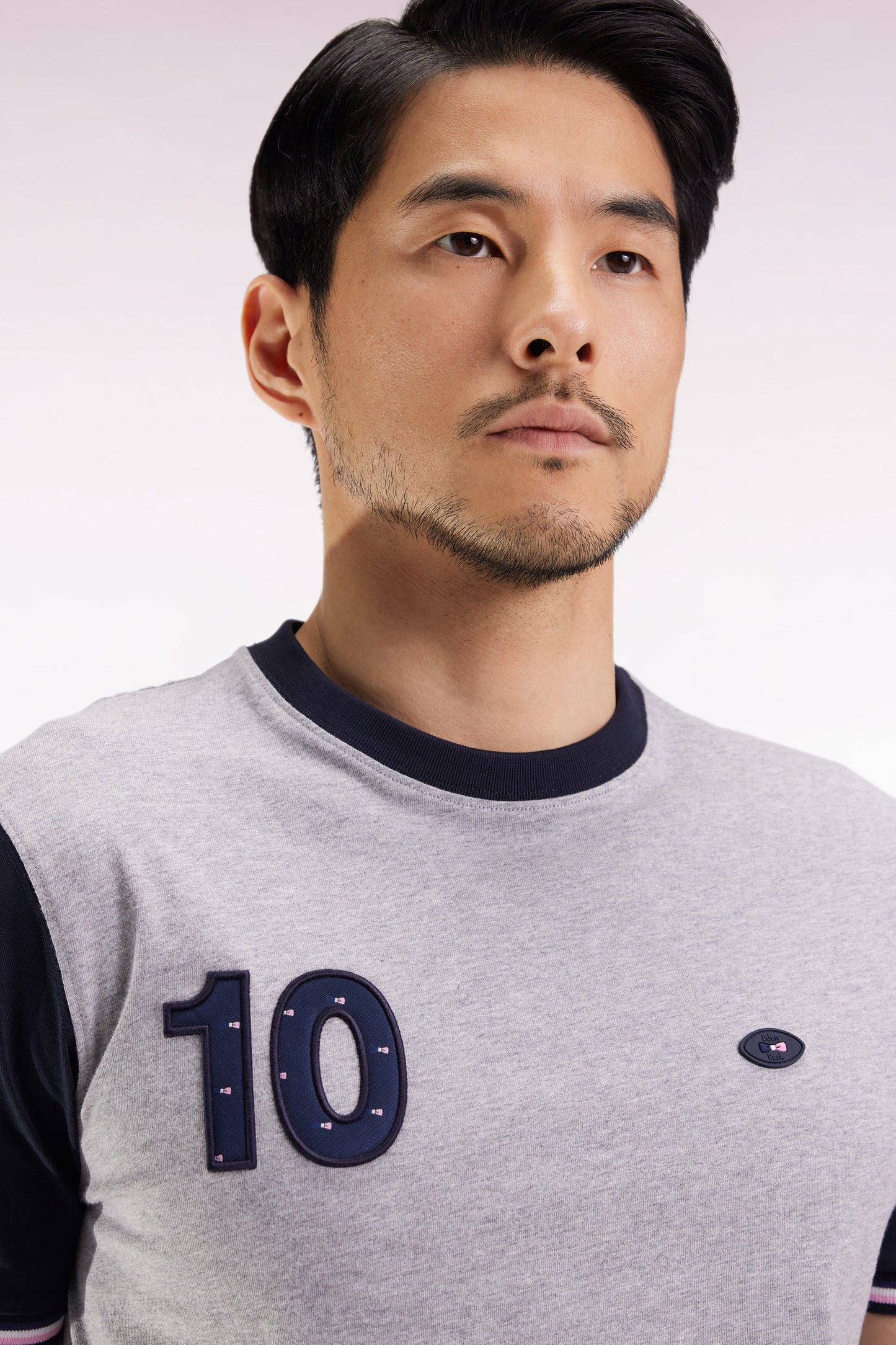 Grey cotton short-sleeved T-shirt