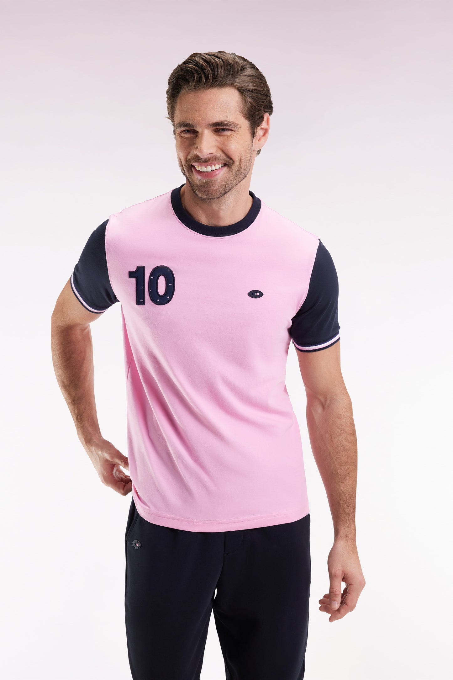 Grey cotton short-sleeved T-shirt