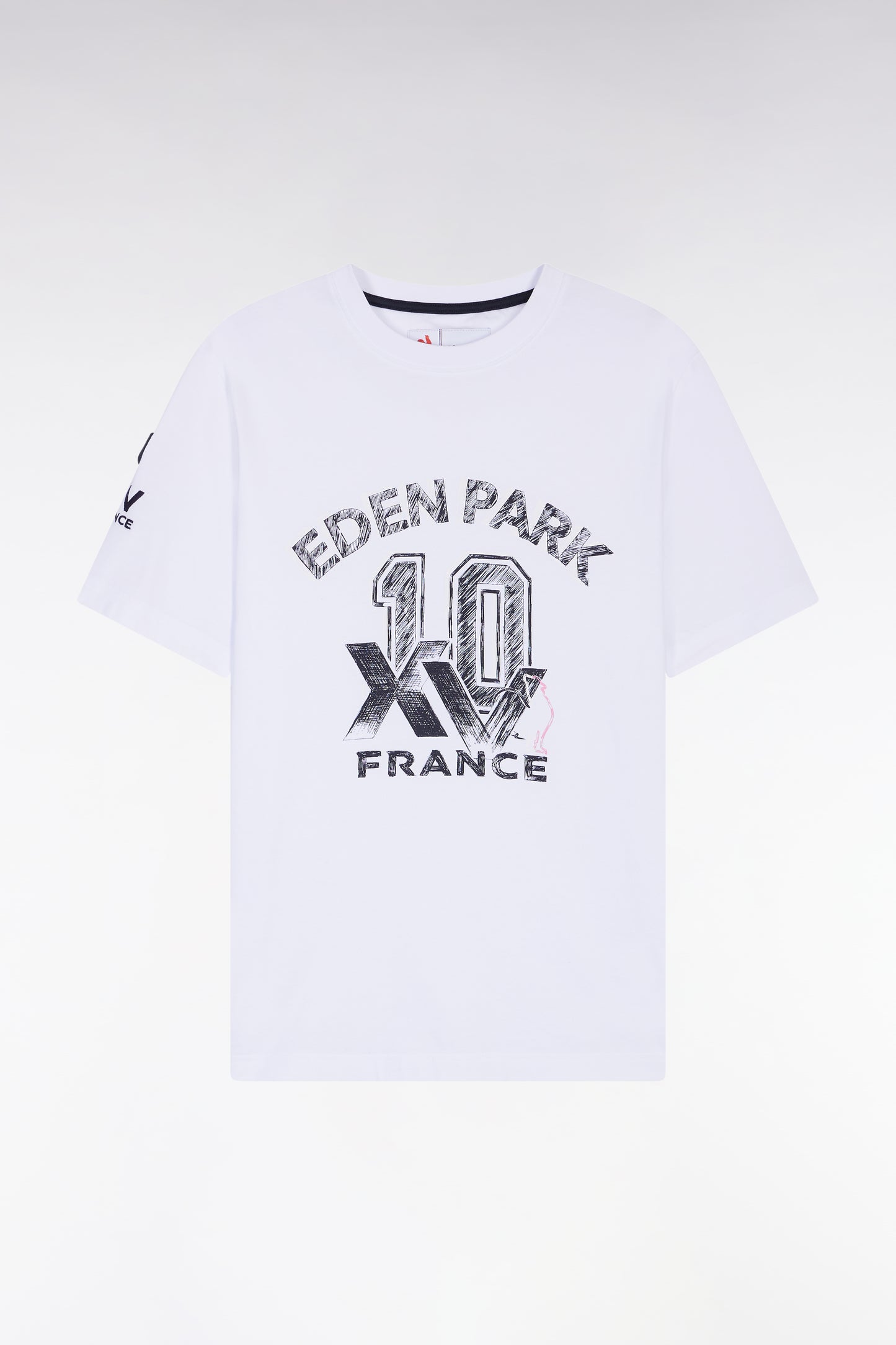 T-shirt à manches courtes blanc sérigraphie XV de France