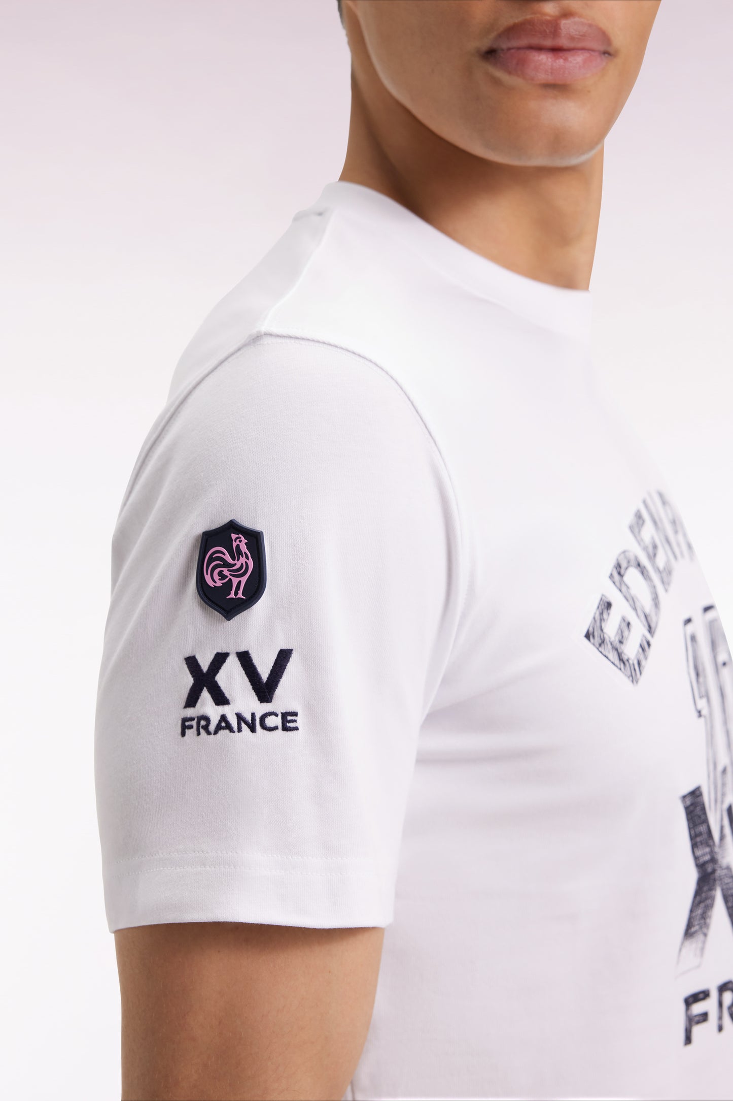 T-shirt à manches courtes blanc sérigraphie XV de France
