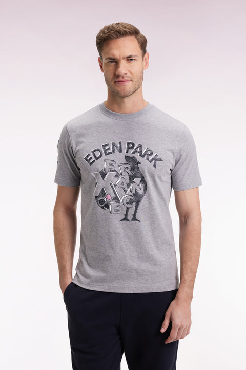 T-shirt à manches courtes gris sérigraphie coq XV de France - Image 3