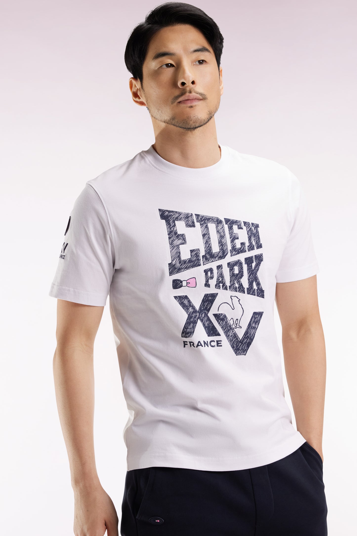 T-shirt à manches courtes blanc sérigraphie XV de France