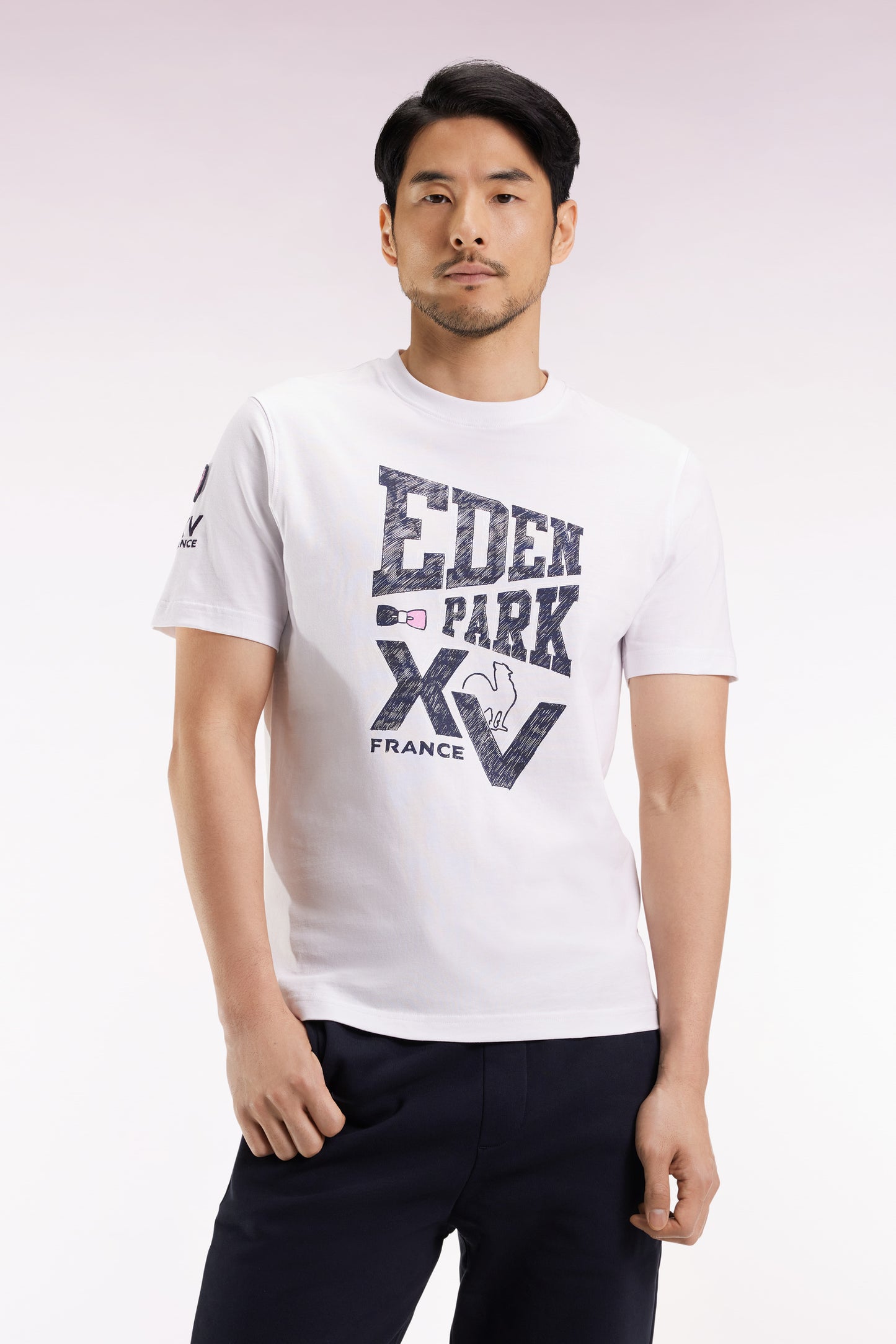T-shirt à manches courtes blanc sérigraphie XV de France