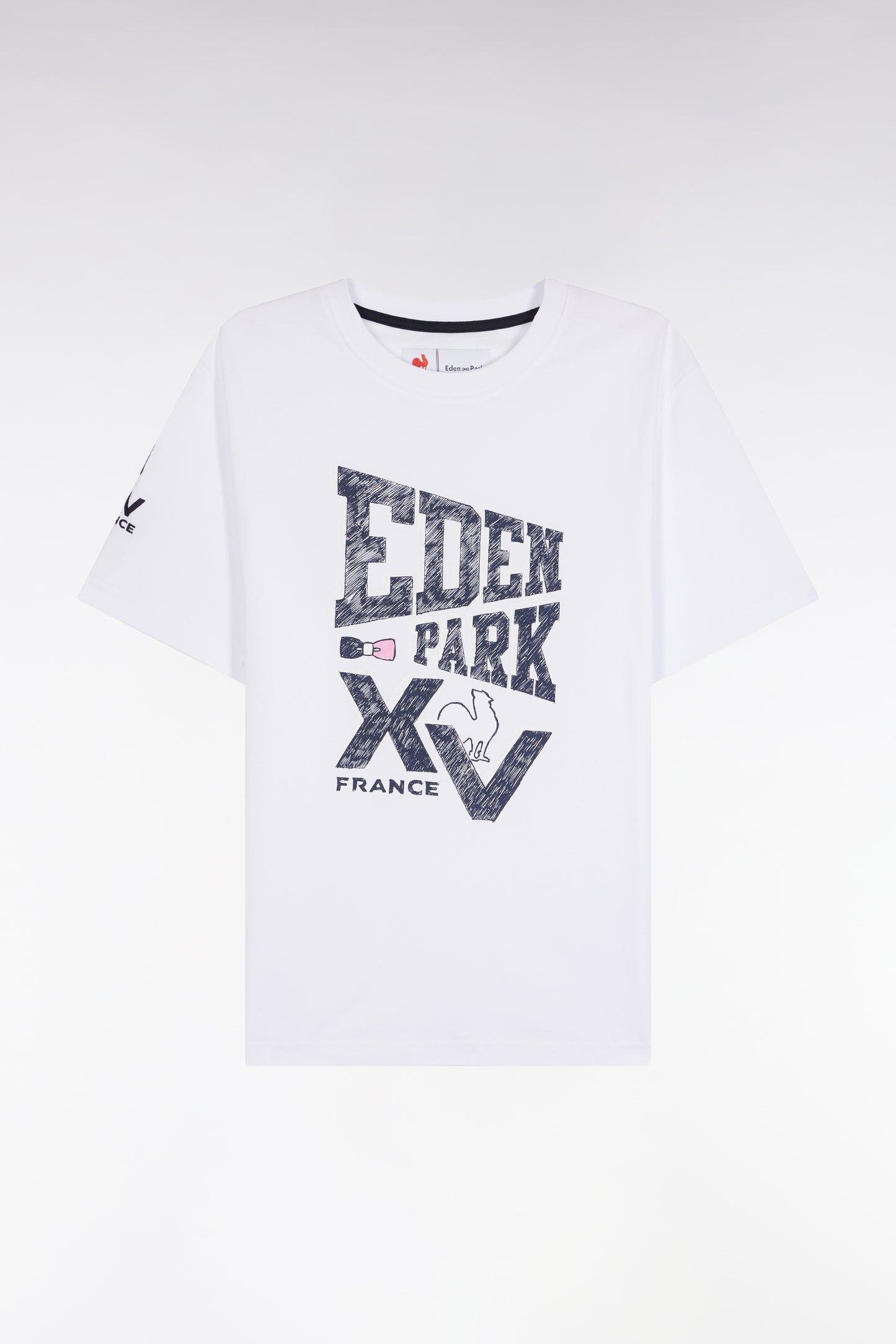 T-shirt à manches courtes blanc sérigraphie XV de France