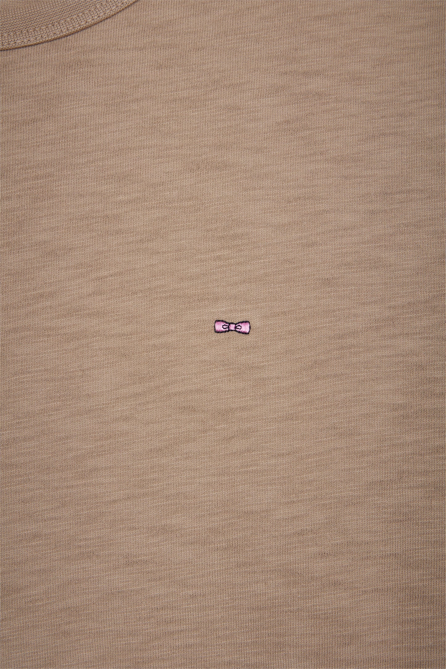 T-shirt à manches longues en coton slub beige