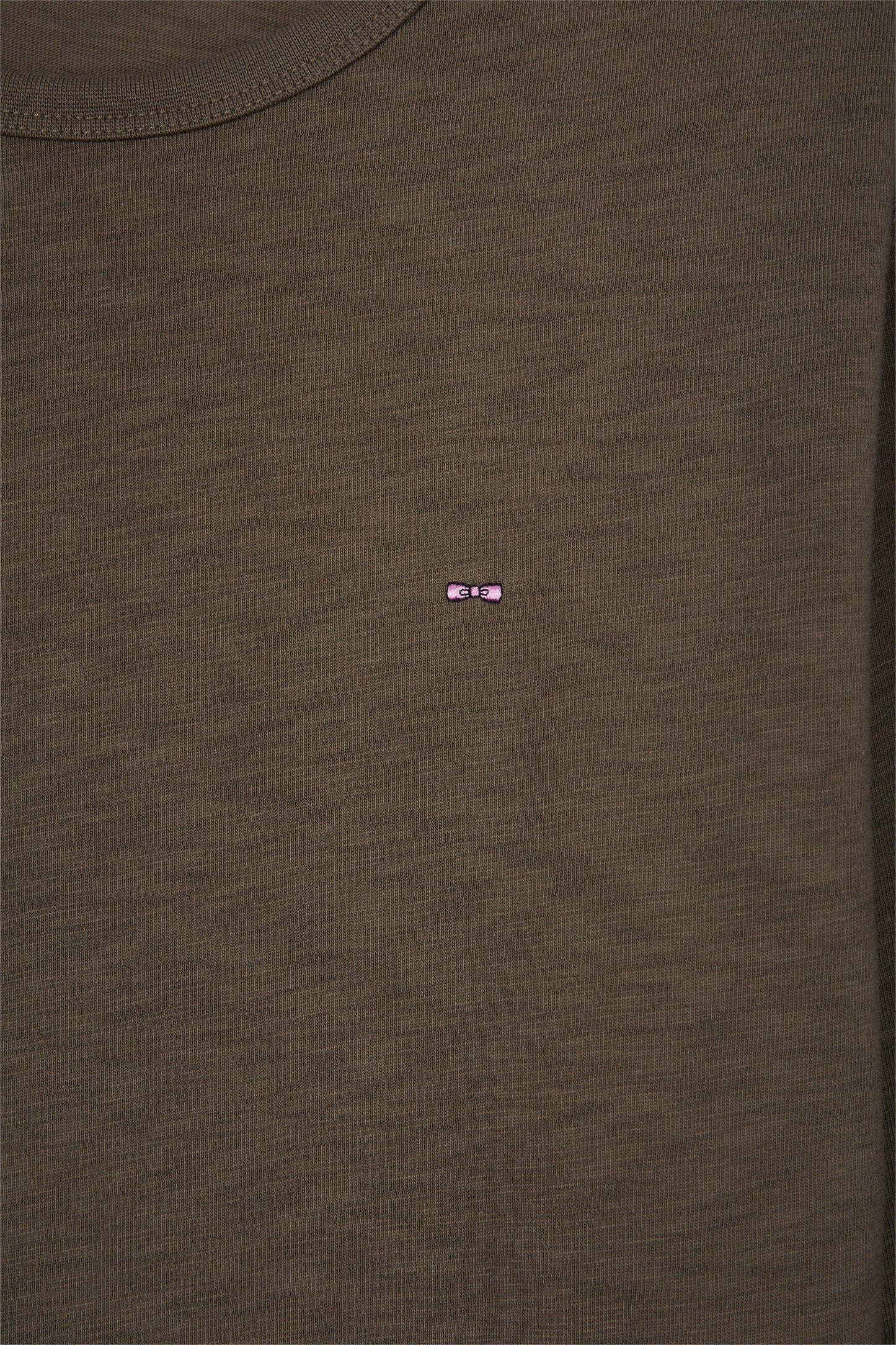 T-shirt à manches longues en coton slub kaki