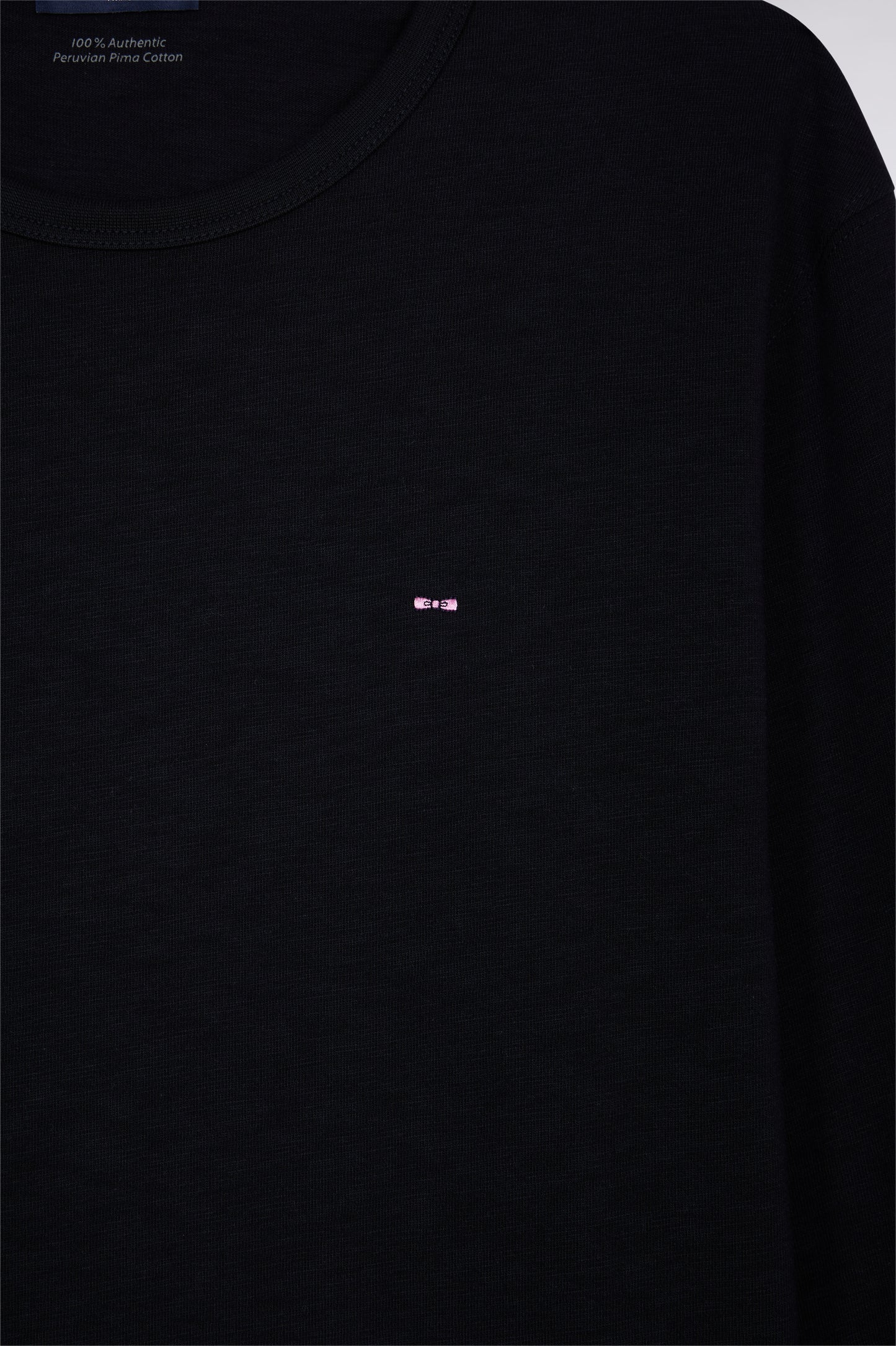 Long-sleeved T-shirt in black slub cotton