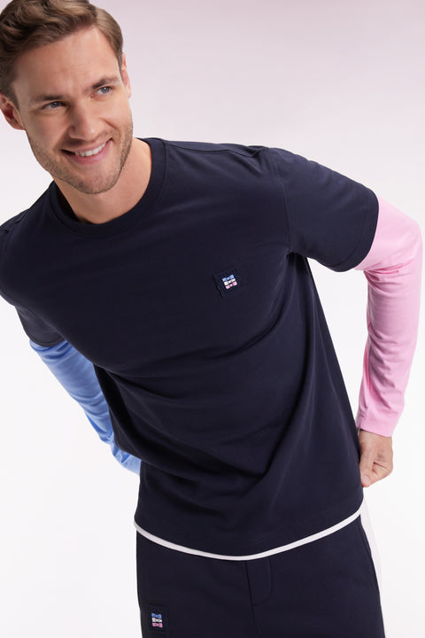 T-shirt à manches longues en coton noir - Image 1
