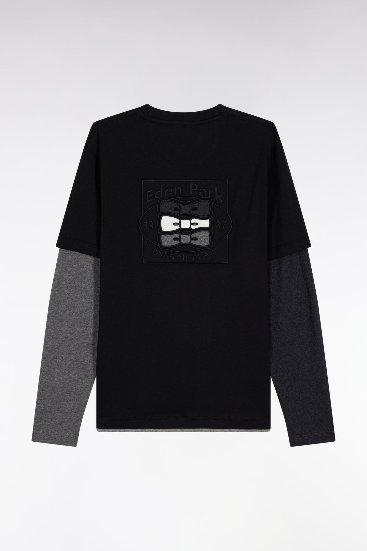 T-shirt à manches longues en coton noir
