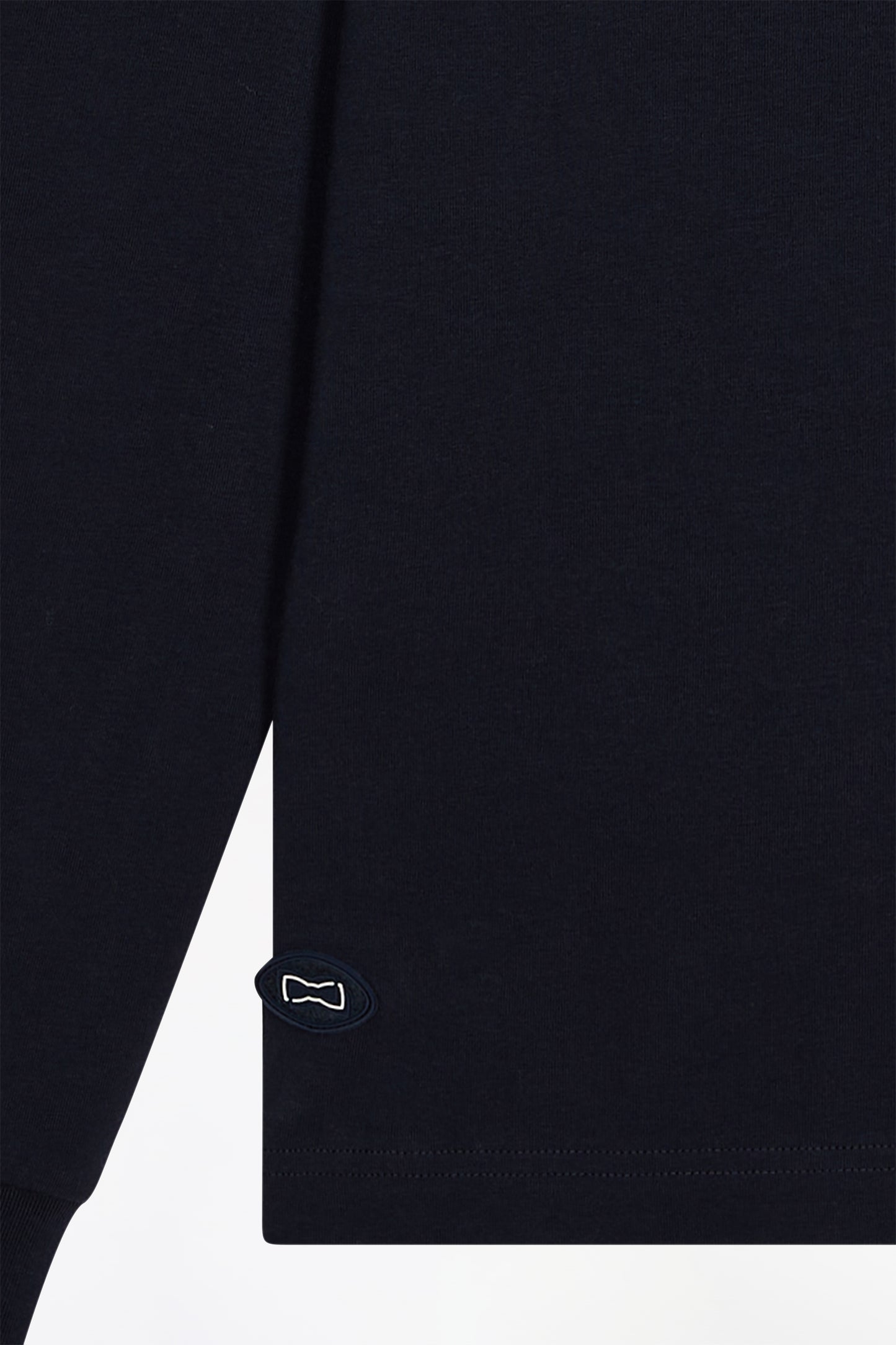 Long-sleeved turtleneck T-shirt in navy stretch cotton