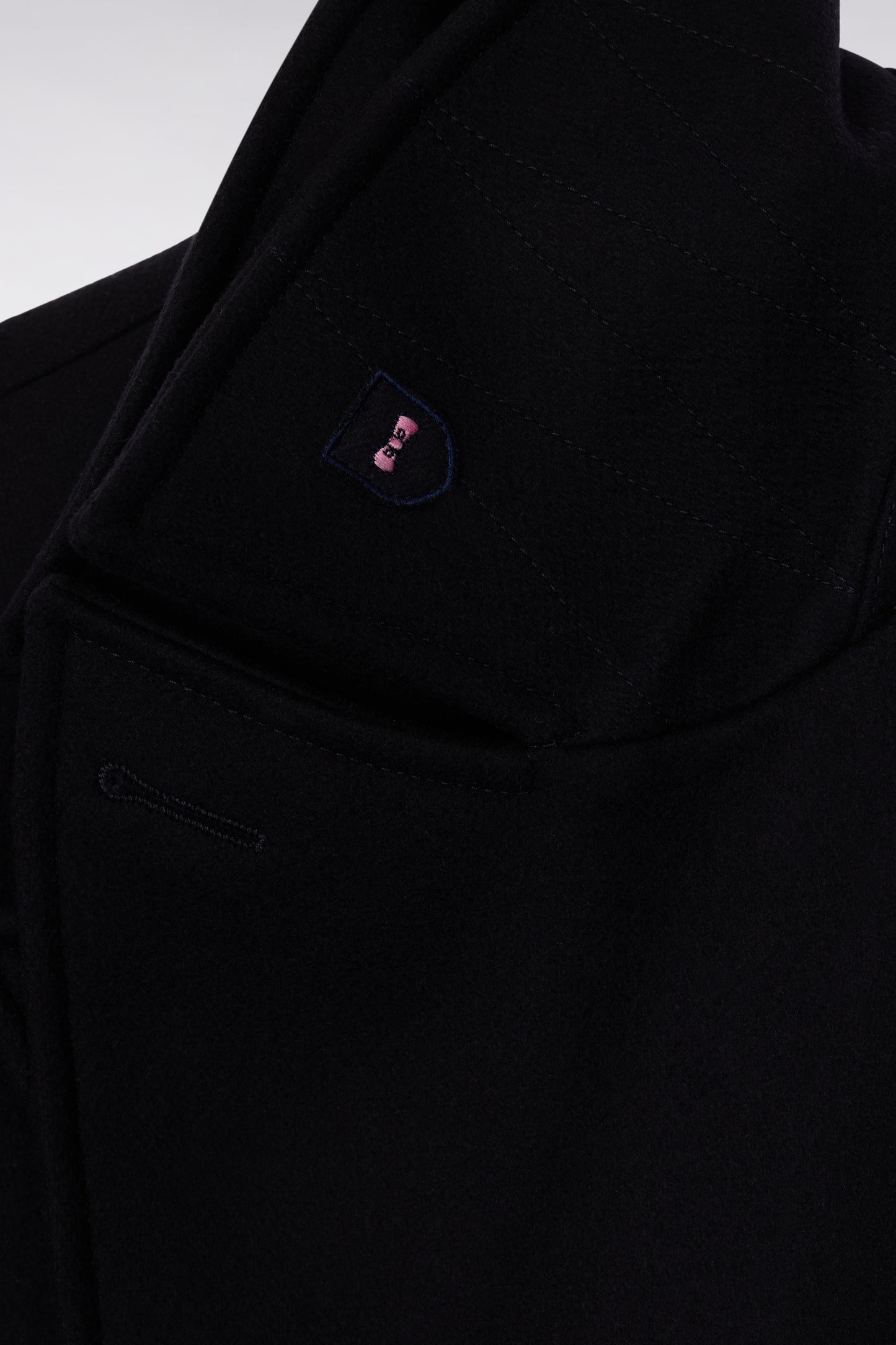 Caban en drap de laine mélangée marine