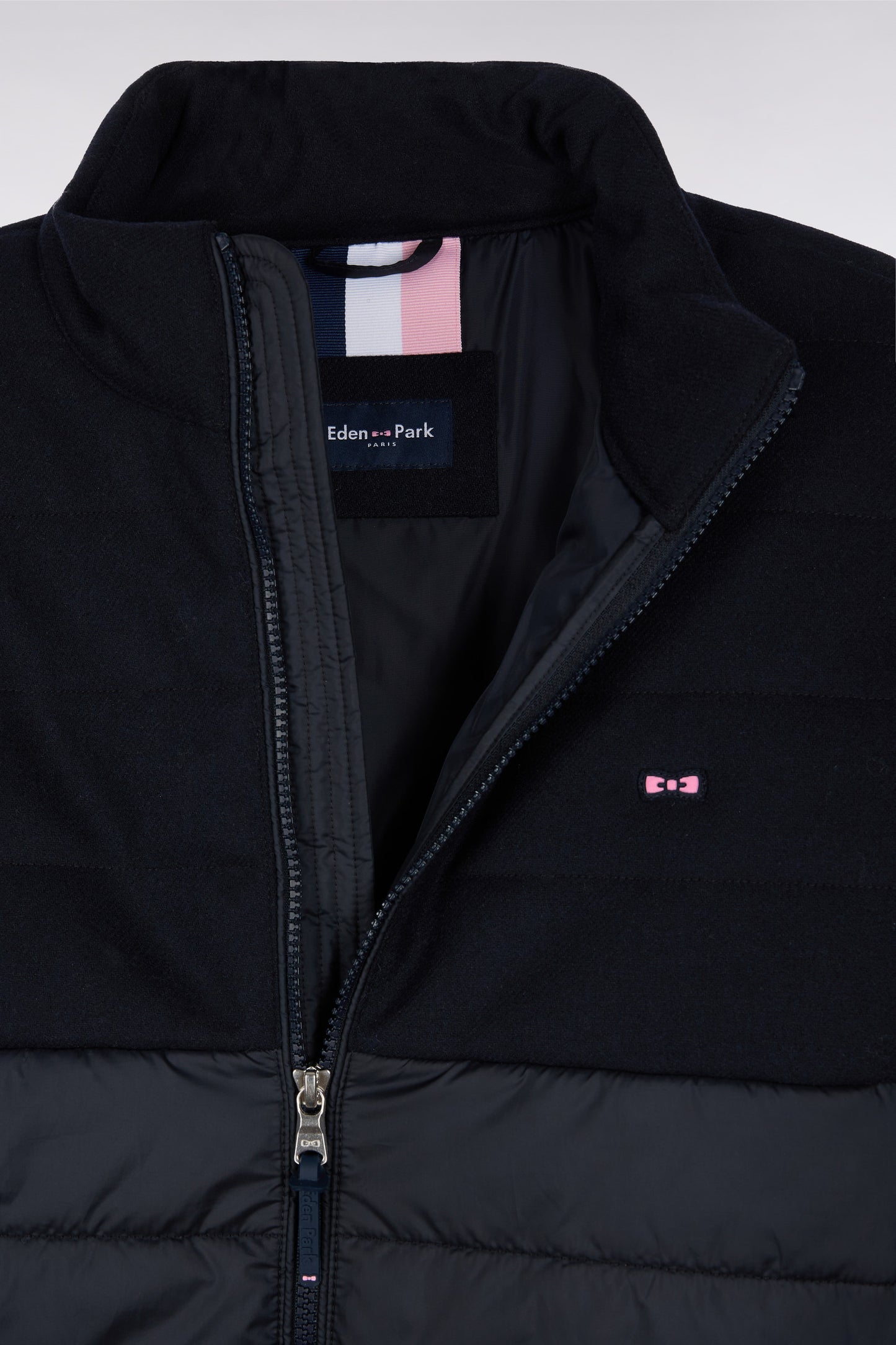 Doudoune bimatière marine