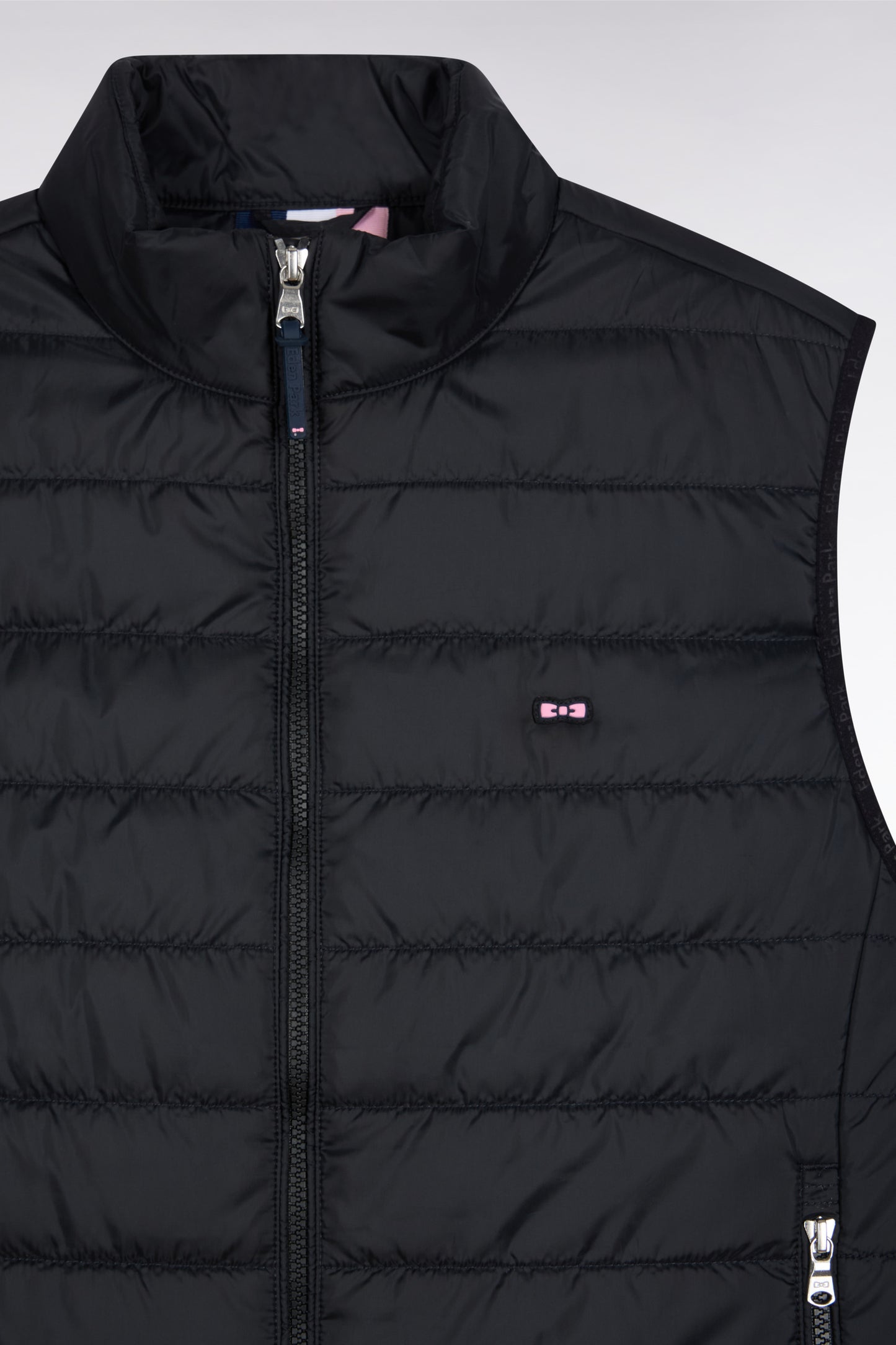 Sleeveless padded nylon jacket, black