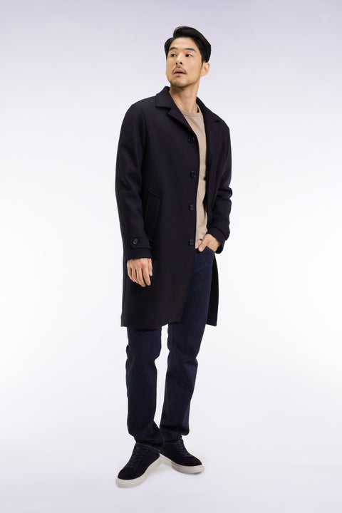 Manteau en laine mélangée marine - Image 1