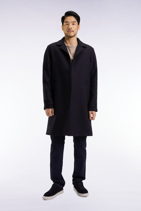 Manteau en laine mélangée marine - Image 3