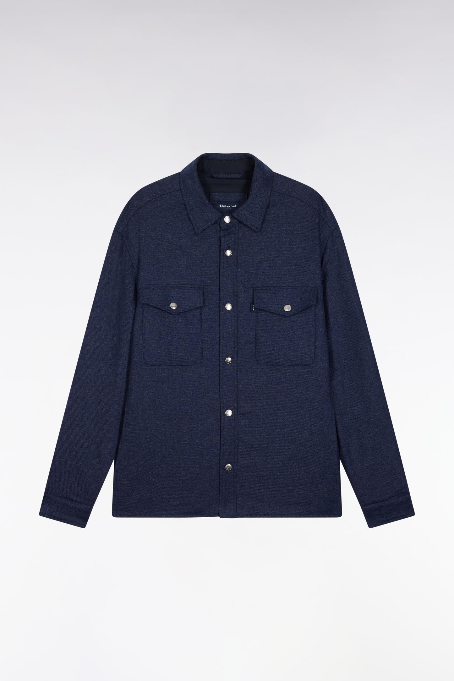 Surchemise en laine et cachemire mélangés bleu