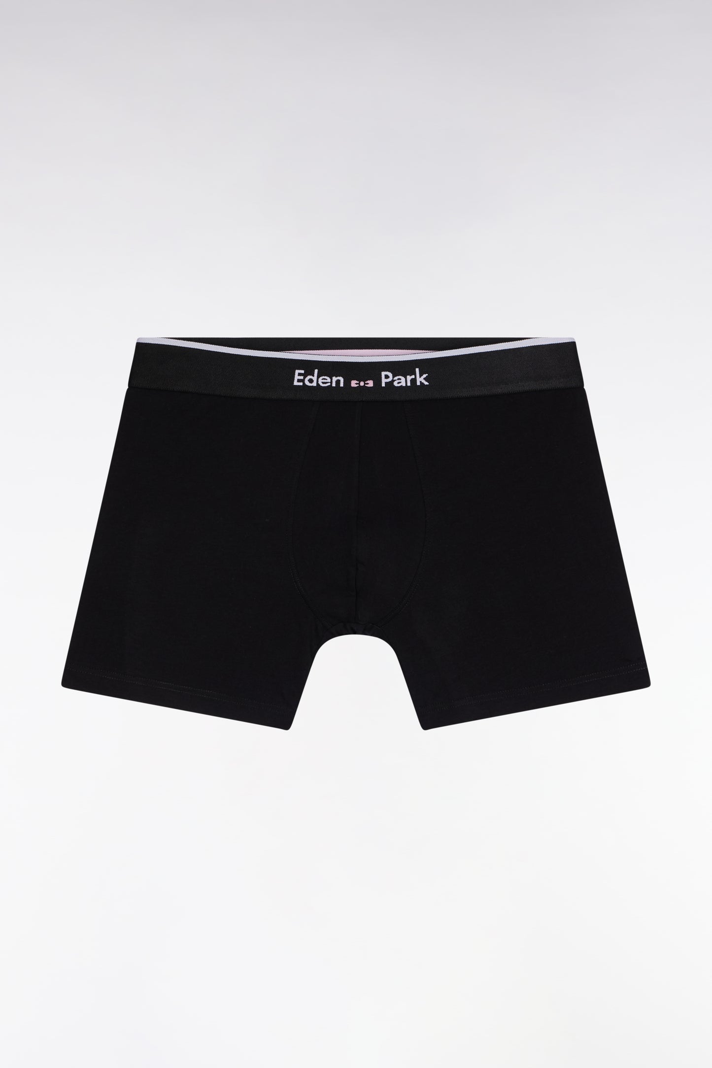 Boxer en jersey de coton noir à bande contrastée