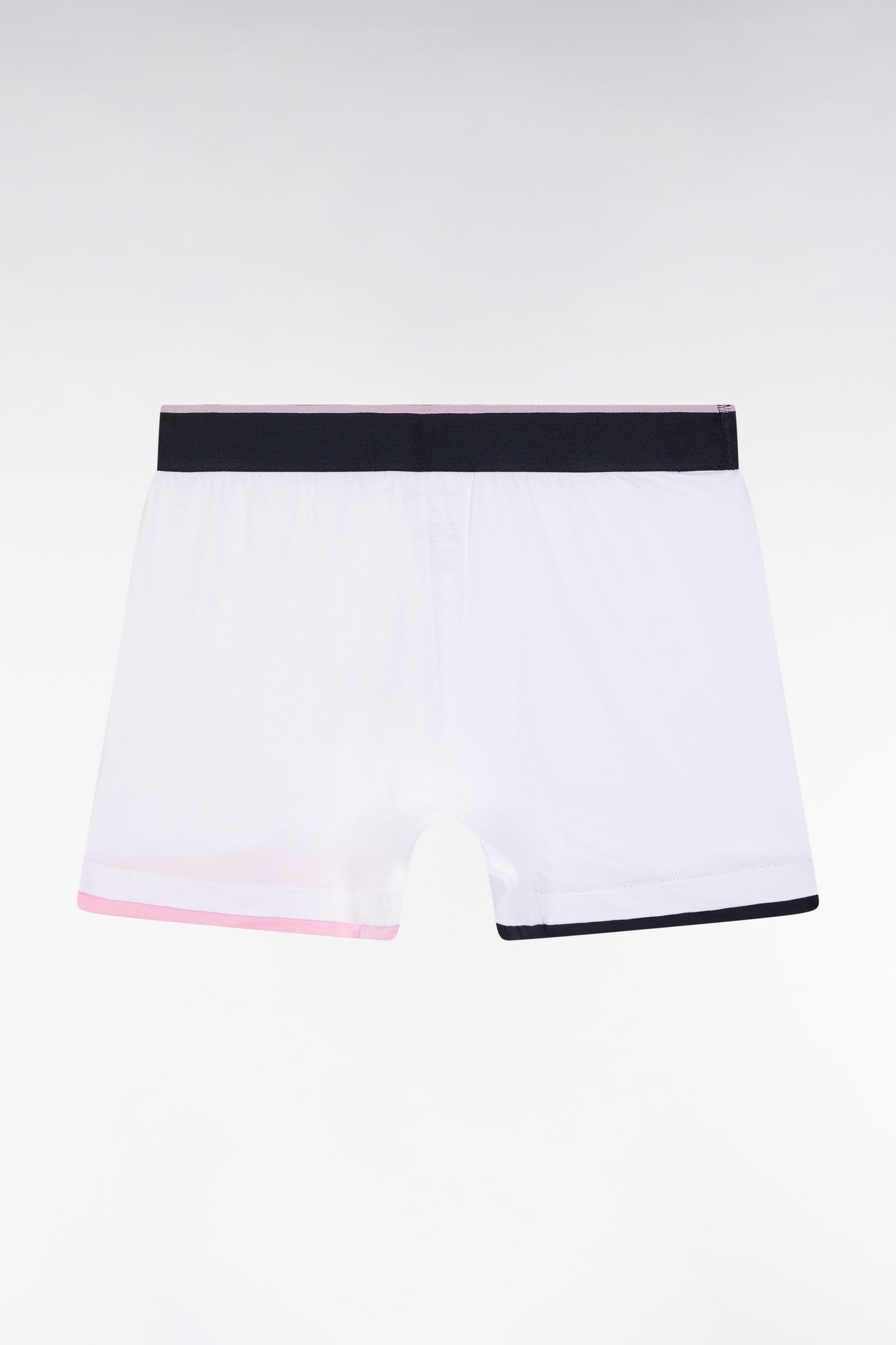 Boxer en jersey de coton blanc à finitions rayées
