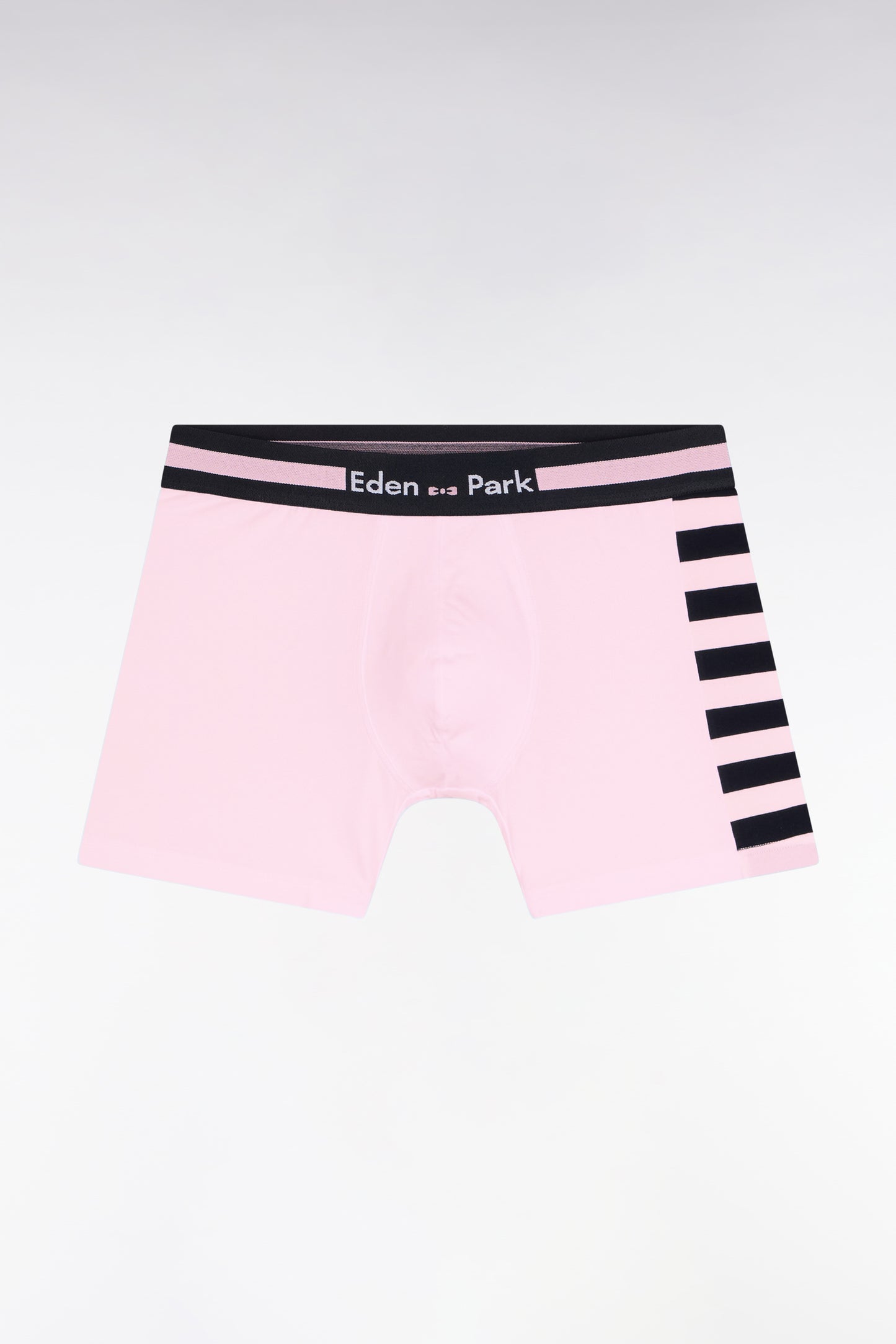 Boxer en jersey de coton rose à détail rayé