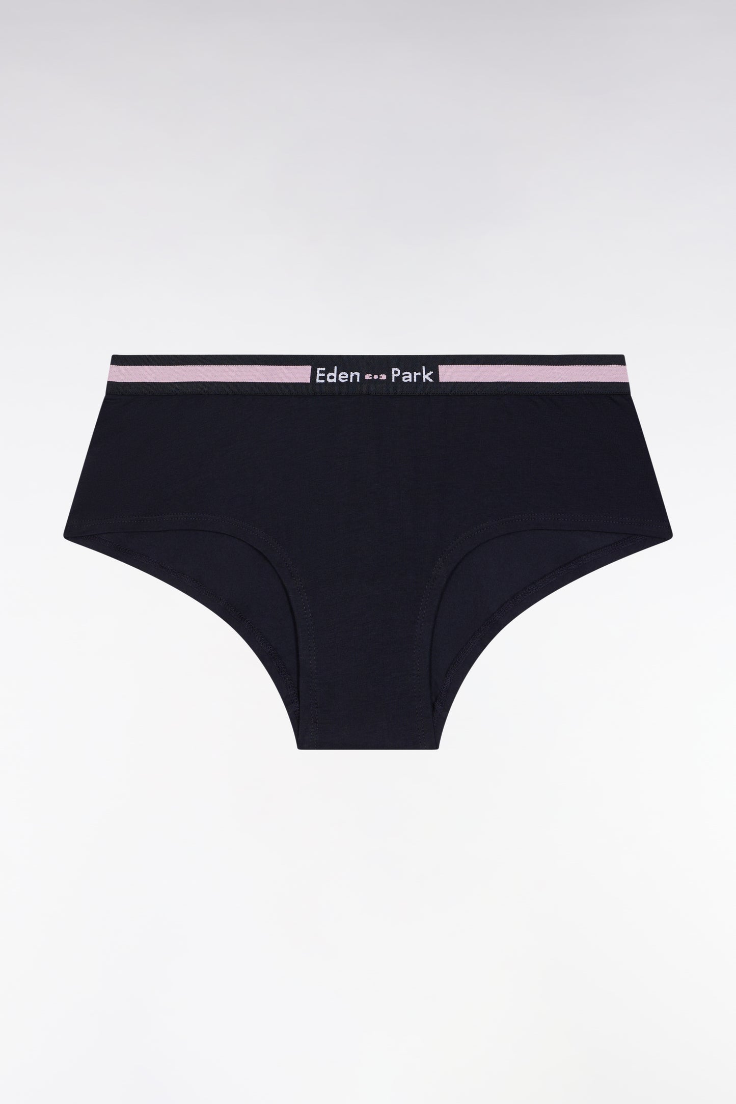 Culotte shorty en jersey stretch marine à logo