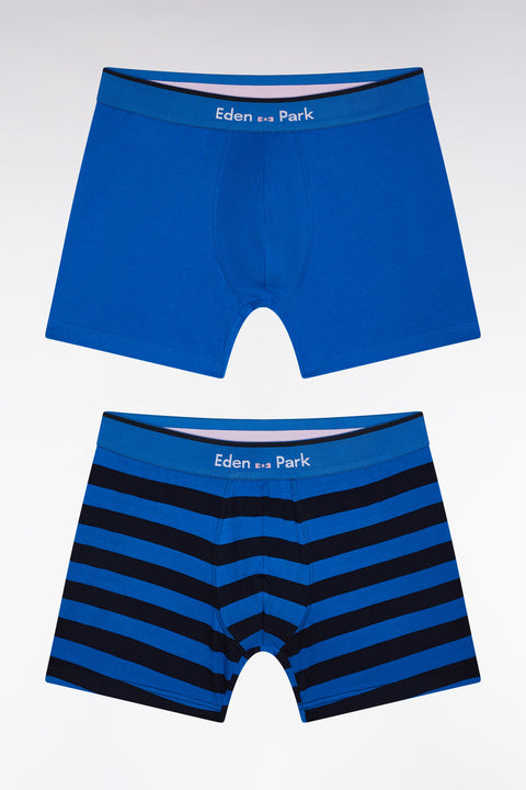Lot de deux boxers en jersey de coton stretch bleu - Image 1