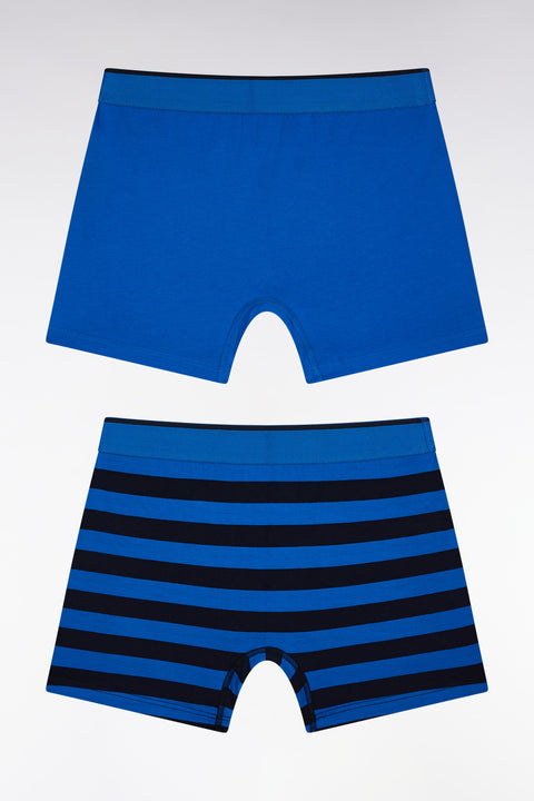 Lot de deux boxers en jersey de coton stretch bleu - Image 2