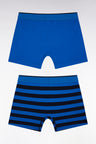 Lot de deux boxers en jersey de coton stretch bleu