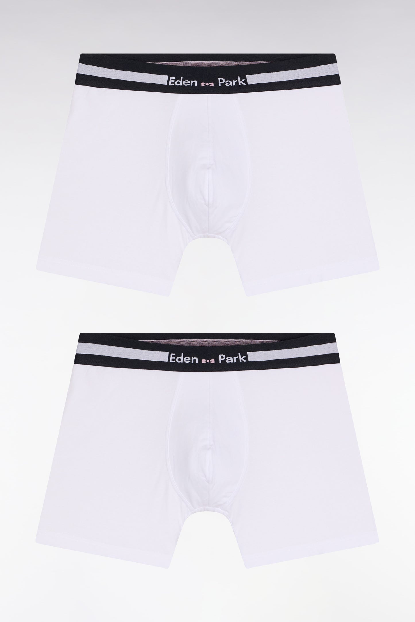 Lot de deux boxers en jersey de coton stretch blanc