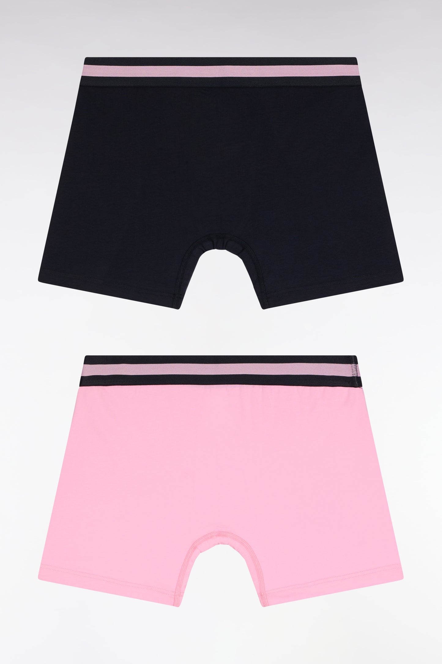 Lot de deux boxers en jersey de coton stretch rose et marine