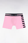 Lot de deux boxers en jersey de coton stretch à rayures rose et marine
