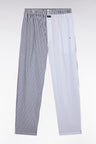 Long striped pyjamas in light blue cotton poplin