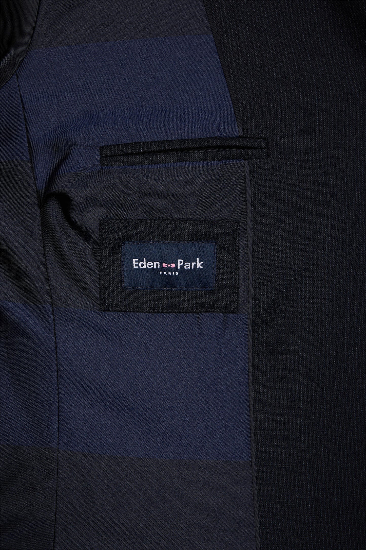 Veste blazer double boutonnage en flanelle rayée marine coupe Slim