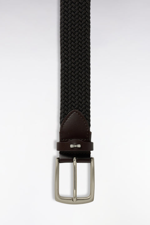 Ceinture tressée élastique marron - Image 2