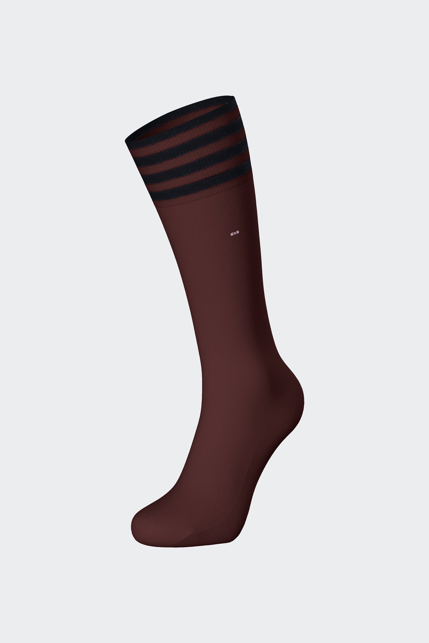 Paire de chaussettes en coton mélangé bordeaux à bordure rayée