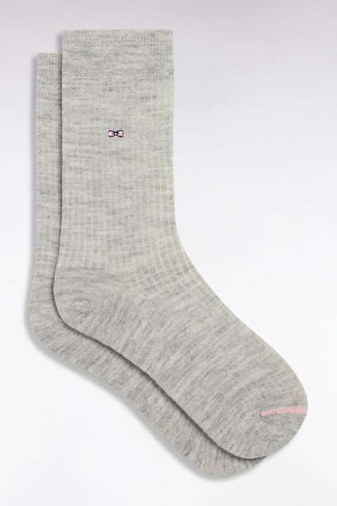 Gray ribbed knit socks - Image 1