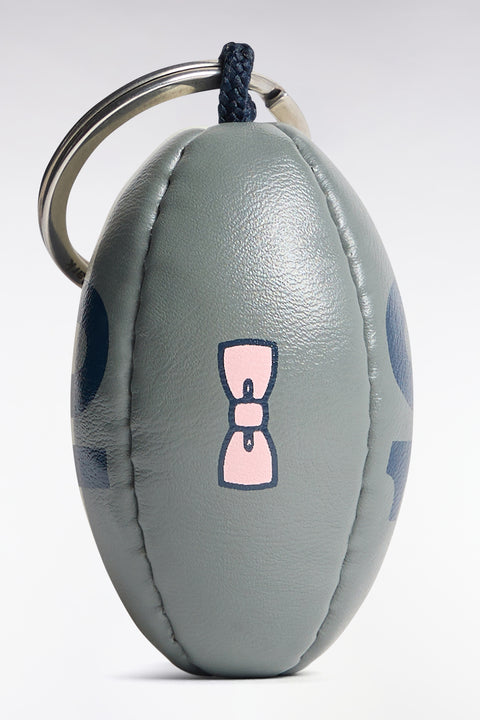 Porte-clés caoutchouc ballon de rugby numéro 10 kaki - Image 1