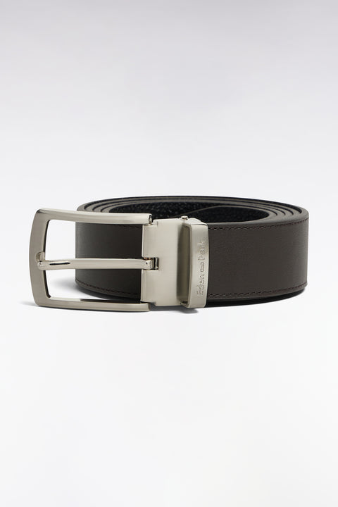 Coffret ceinture en cuir réversible et boucles doubles en métal argenté - Image 1