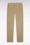 Pantalon chino sans plis en velours côtelé beige coupe regular