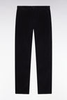 Pantalon chino sans plis en velours côtelé noir coupe regular