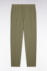 Pantalon à taille élastiquée en nylon stretch technique vert olive coupe Modern