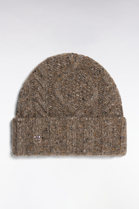 Brown cable knit hat - Image 1