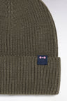 Khaki ribbed knit hat
