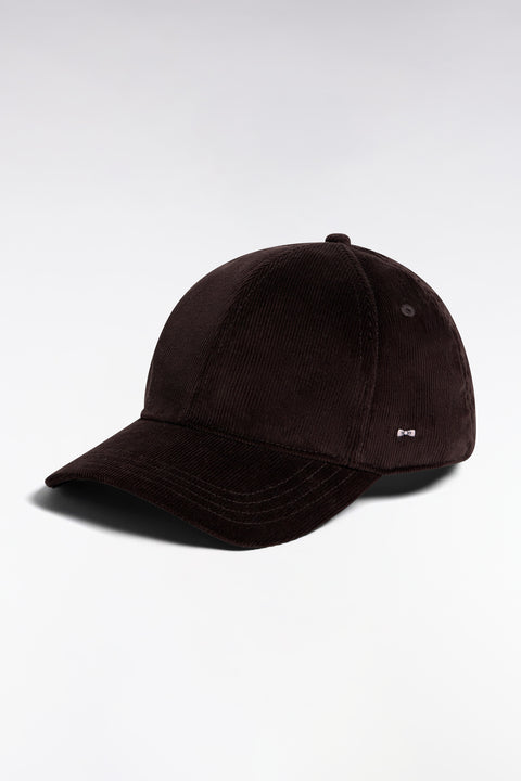 Casquette en velours côtelé marron - Image 1
