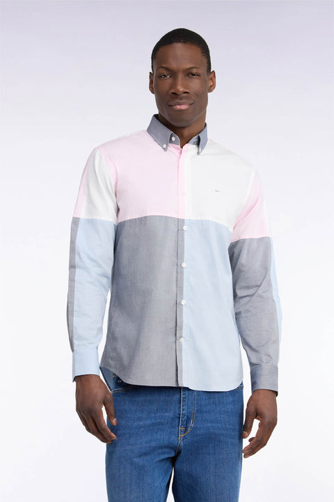 Straight-fit pastel contrast cutout cotton shirt - Image 3