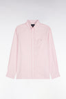 Chemise unie en coton rose coupe droite