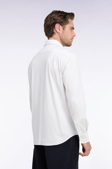 Chemise en coton stretch blanc coupe droite - Image 3