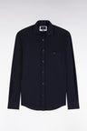 Plain navy cotton straight cut shirt