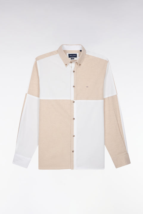 Chemise en coton beige et écrue coupe droite - Image 2